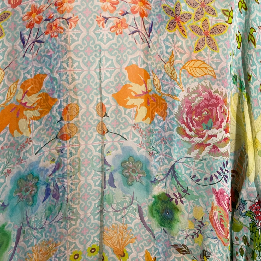 Soft Surroundings Boho Floral Kimono Cardigan – One Size – 100% Rayon hippie - Picture 15 of 16